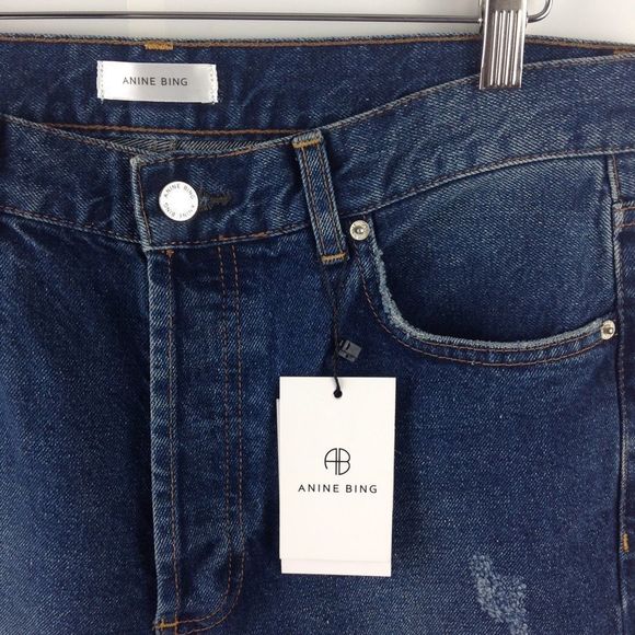 🎁NWT Anine Bing Peyton High Waist Relaxed Straight Jeans Size 30🎁 - Picture 9 of 9